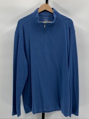 Van Heusen Men's Slate Blue Half-Zip V-Neck Sweater